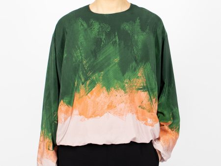 Silk Cocoon Top Green Online Sale