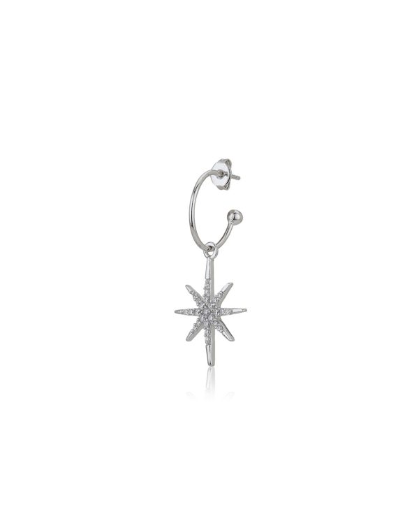 Carlton London  Rhodium Plated Starburst Drop Earrings For Cheap