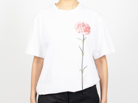 Carnation Print T-Shirt White For Cheap