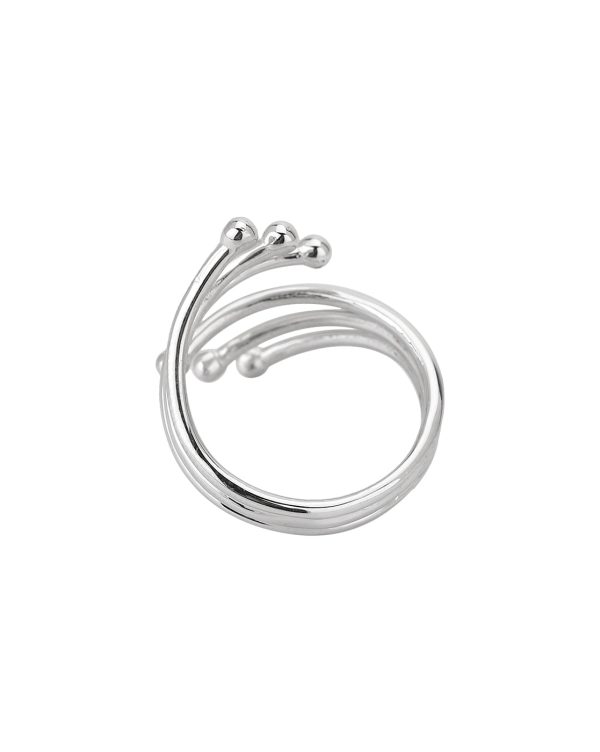 Carlton London Rhodium Plated Silver Toned Adjustable Contemporary Finger Ring For Women Online