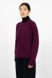 Ribbed Raglan Crewneck Plum For Sale