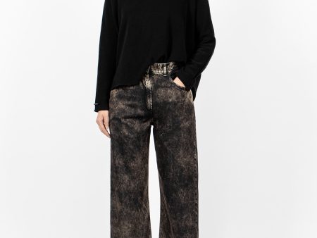 Printed Trouser Black Beige on Sale