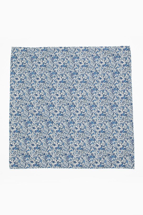 Chambray Flower Scarf Blue Liberty For Discount