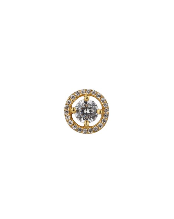 Carlton London Gold Plated Cz Circular Stud Earring For Women For Cheap