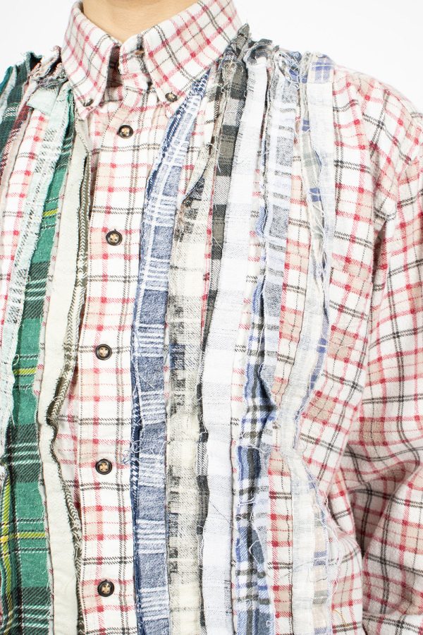 Rebuild Ribbon Flannel Shirt Red Green on Sale