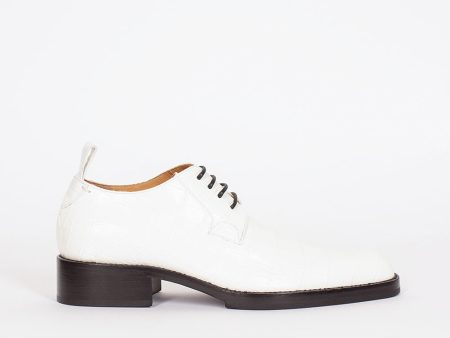 Leather Derby Shoes White Online now