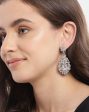 Rhodium Plated With Cz Fashionable Drop Earring For Women Online Hot Sale