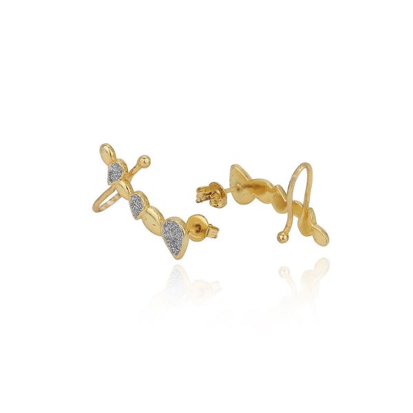 Carlton London Gold Plated Cz Studded Ear Climber Earring For Women Online Sale