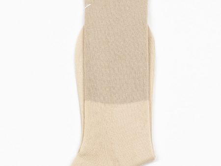 ANP-92L Tow Tone Ribbed Socks Ivory Beige Online now