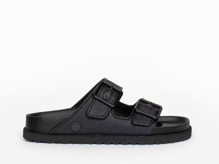 Arizona Raffia Sandal Black For Discount