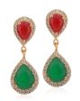 Carlton London Gold Plated With Stone Teardrop Drop Earring For Women Fashion