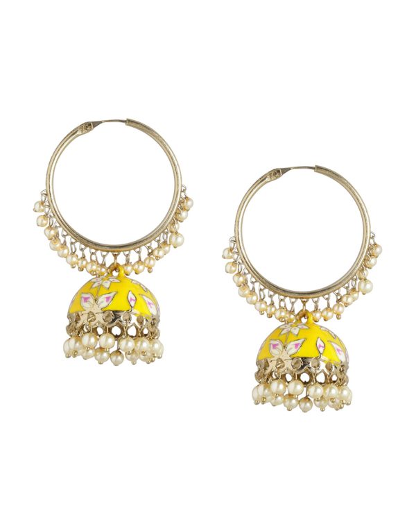 Gold Plated Kundan Pearl Jhumka Earring For Women Online