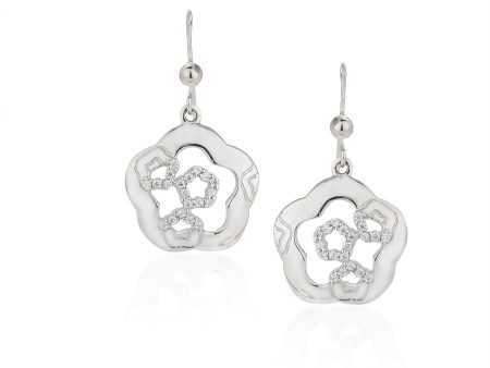 Carlton London 925 Sterling Silver Rhodium Plated Contemporary Cz Drop Earring Online