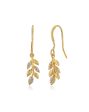 Carlton London Gold Plated Cz Leaf Drop Earring For Women Hot on Sale