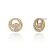 Carlton London Gold Plated Cz Studded Stud Earring For Women Cheap