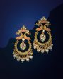 Gold Plated Pearl Enamel Chandelier Jhumka Earring For Women Sale