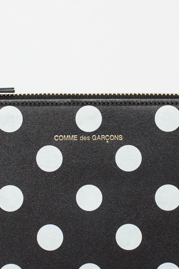 SA5100PD Black Leather Polka Dot Pouch For Sale