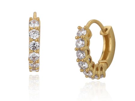 Carlton London Gold Plated Cz Studded Hoop Earring For Women Online Hot Sale