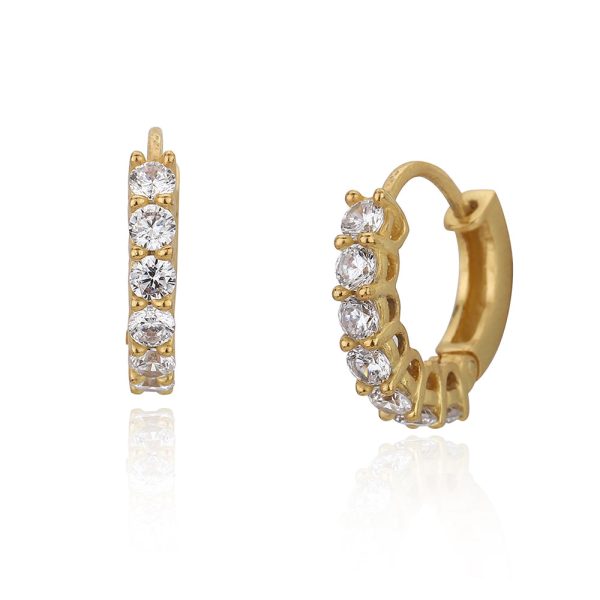 Carlton London Gold Plated Cz Studded Hoop Earring For Women Online Hot Sale