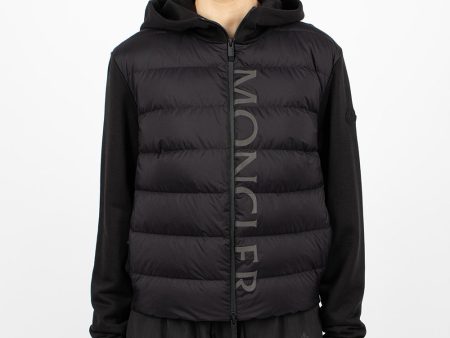 Padded Zip-Up Hoodie Black For Cheap