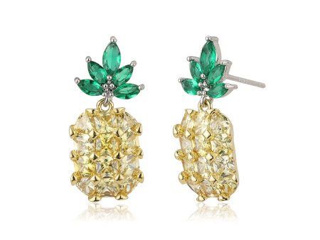 Carlton London Gold Plated Cz Pineapple Drop Earring For Women Online Sale