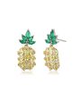 Carlton London Gold Plated Cz Pineapple Drop Earring For Women Online Sale