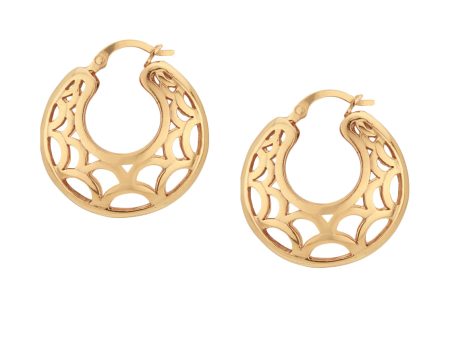 Carlton London Gold Plated Crescent Hoop Earring For Women Supply