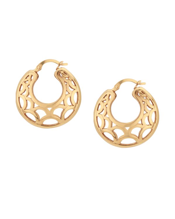 Carlton London Gold Plated Crescent Hoop Earring For Women Supply