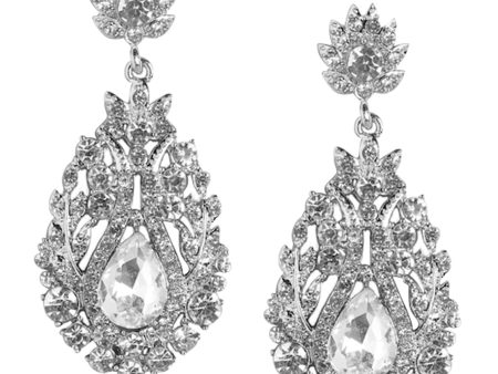 Rhodium Plated With Cz Fashionable Drop Earring For Women Online Hot Sale