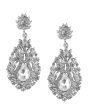 Rhodium Plated With Cz Fashionable Drop Earring For Women Online Hot Sale