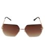 Premium Rose Gold Toned Uv Protected Lens Rectangle Sunglass For Women Online Sale