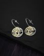 925 Sterling Silver Rhodium Plated And Gold Embellished Kalpvrush Half Hoop Earring For Women Sale