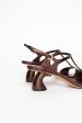 Leather Heeled Sandals Copper Hot on Sale