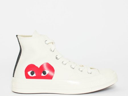 Comme Des Garçons PLAY X Chuck Taylor 1970s Hi Milk White Sale