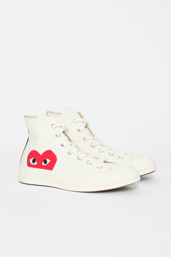 Comme Des Garçons PLAY X Chuck Taylor 1970s Hi Milk White Sale