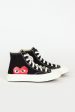 Comme Des Garçons PLAY X Chuck Taylors 1970 s Hi Ox Black on Sale