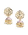 Gold Plated Pearl Enamel Jhumka Earring For Women on Sale