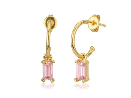 Carlton London Gold Plated Cz Half Hoop Earring For Women Sale