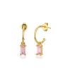 Carlton London Gold Plated Cz Half Hoop Earring For Women Sale