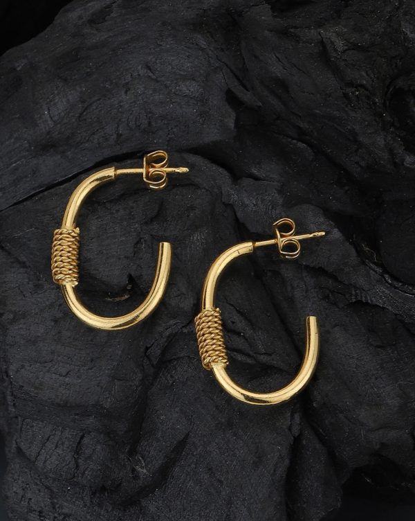 Carlton London 18Kt Gold Plated Half Hoop Earring Hot on Sale