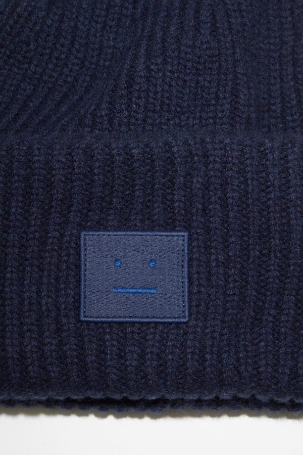 Ribbed Knit Beanie Navy Online Hot Sale