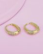 Gold Plated With Cz Petite Hoop Earring For Women Hot on Sale