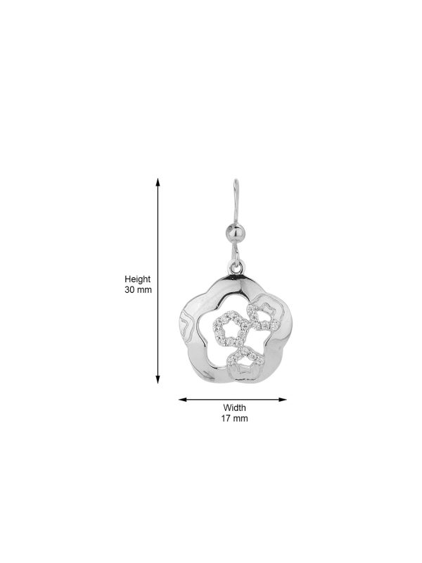 Carlton London 925 Sterling Silver Rhodium Plated Contemporary Cz Drop Earring Online