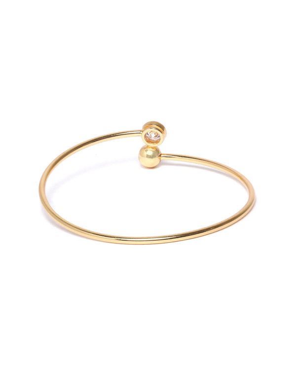 Carlton London-Gold Plated Cz-Studded Cuff Bracelet For Women Hot on Sale