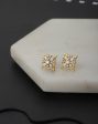 Carlton London Gold Plated Cz Square Stud Earring For Women Online now