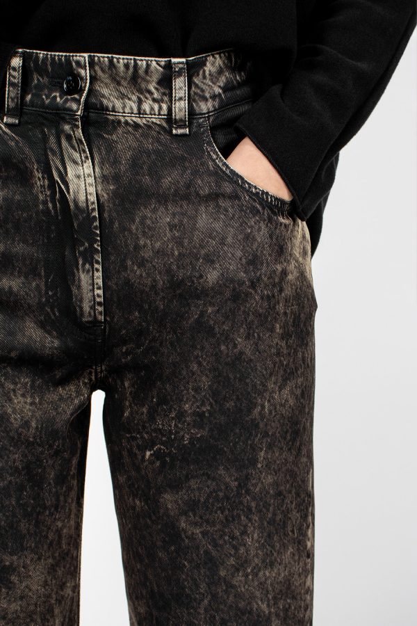 Printed Trouser Black Beige on Sale