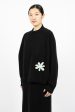 Flower Bigger Sweater Black Discount