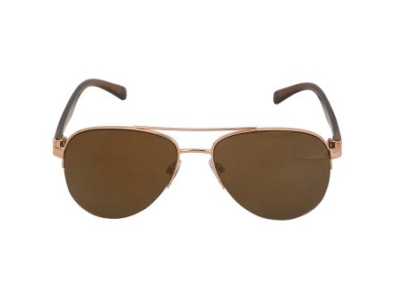 Carlton London Rose Gold & Brown Toned Uv Protected Aviator Sunglasses For Women For Cheap