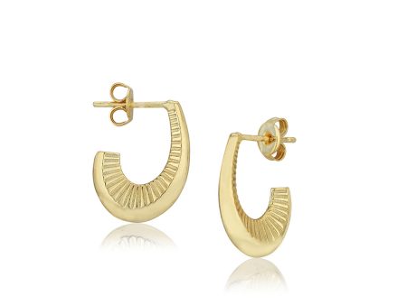 Carlton London 18Kt Gold Plated Crecent Half Hoop Earring Cheap