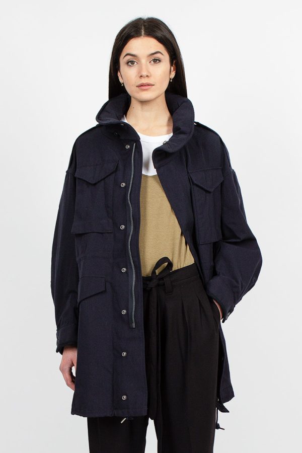 Bickle Gabardine Coat Navy For Cheap